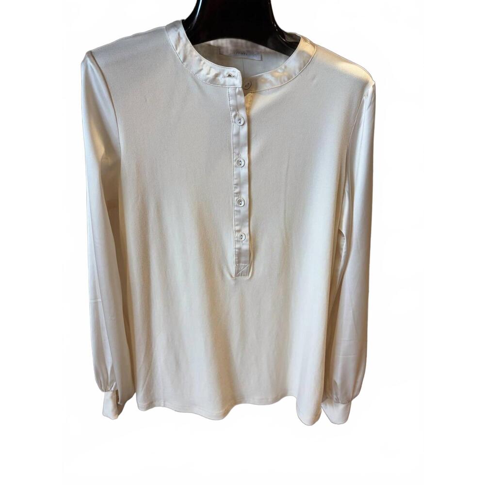 NEW SIX/FIFTY women's ribbed satin sleeve in pearl